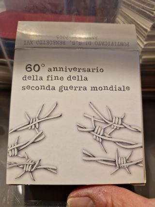 Moneta 5 Euro argento Vaticano 2005 guerra