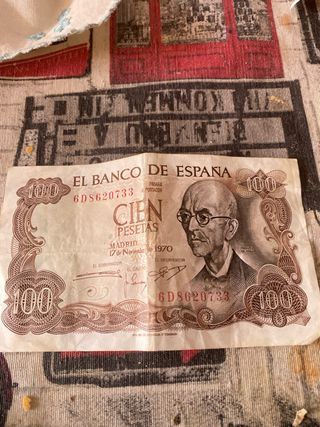 BILLETE DE 100 PESETAS MANUEL DE FALLA 1970
