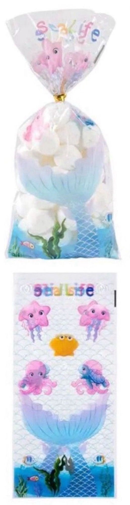 50 bolsas chuches cumpleaños sirena