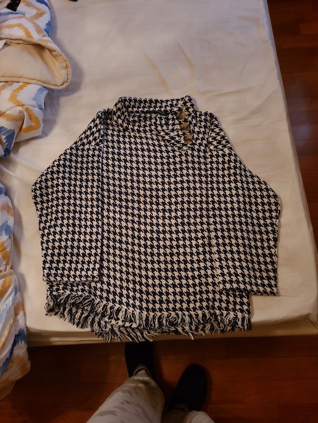 Maglia pied de poule bianco/blu