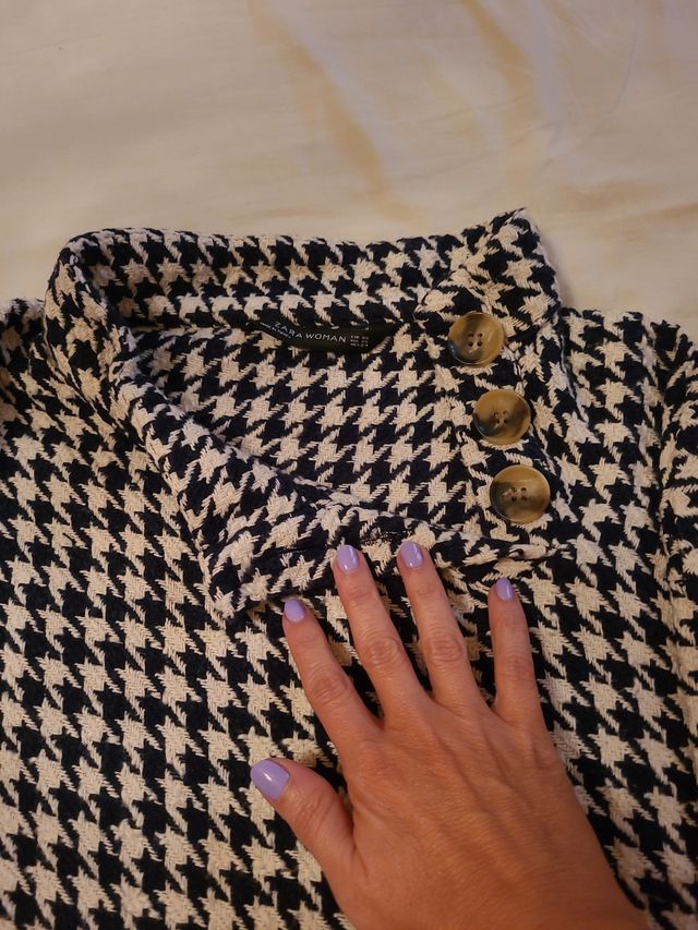 Maglia pied de poule bianco/blu