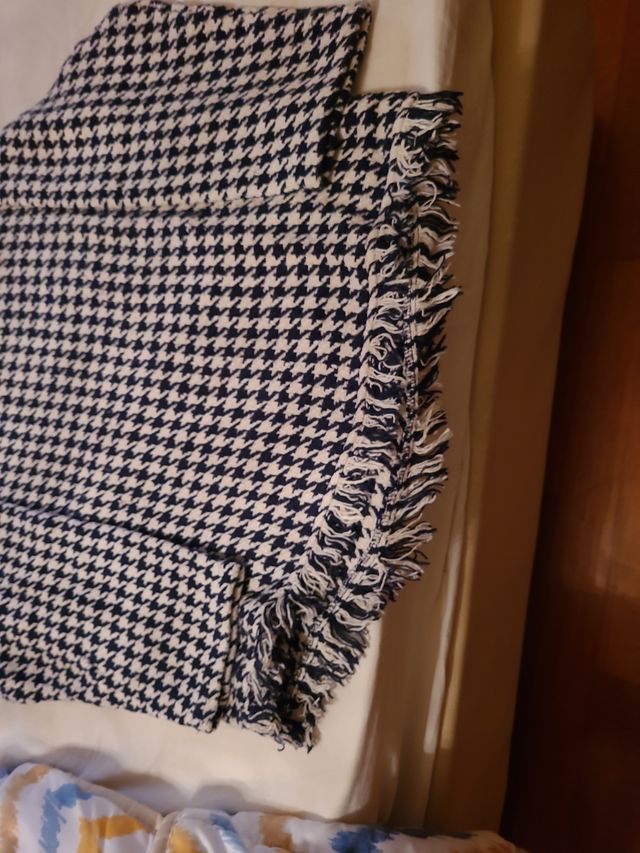 Maglia pied de poule bianco/blu