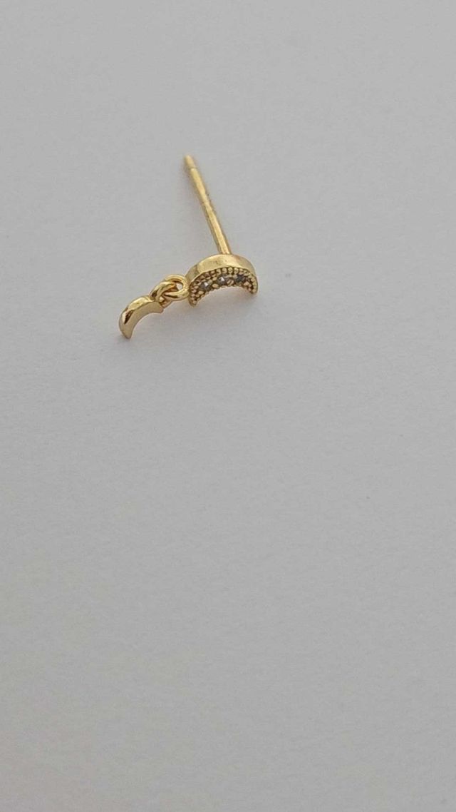 ✅️Pendiente oro colgante luna