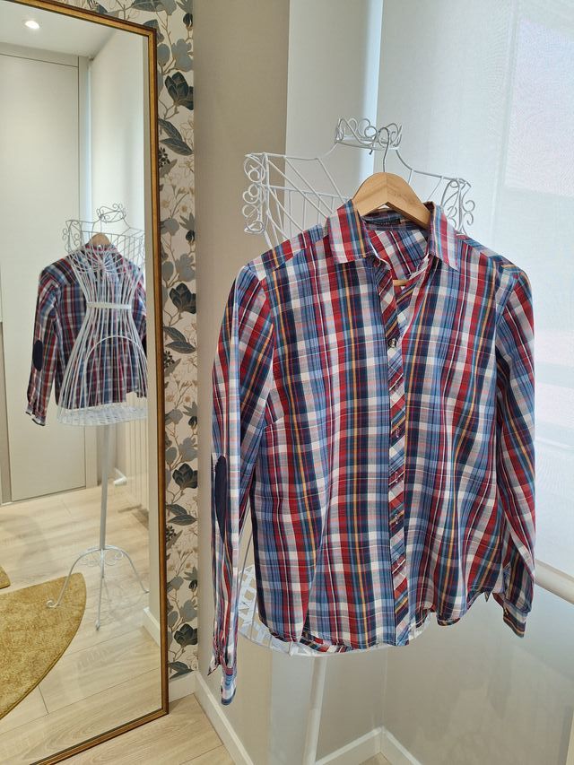 Camisa de cuadros con coderas