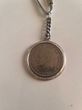 Llavero de moneda de 100 pesetas