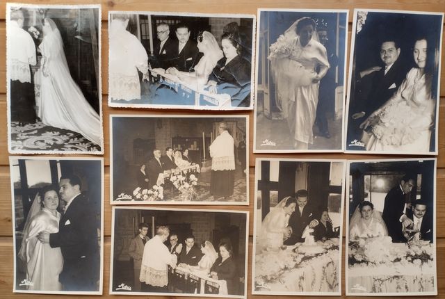 *Lote de fotografías antiguas de boda años 50
