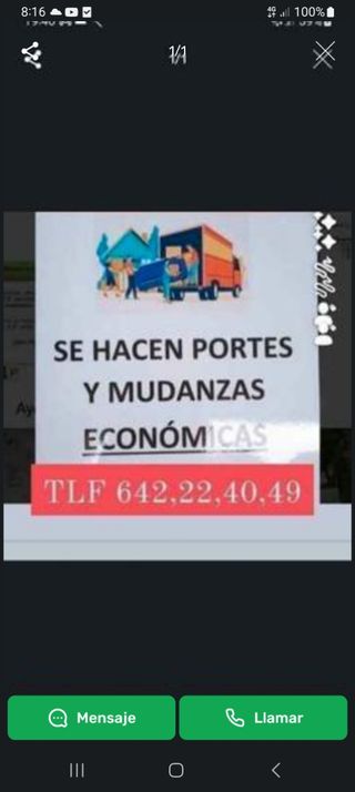 SE HACEN PORTES Y MUDANZAS 
