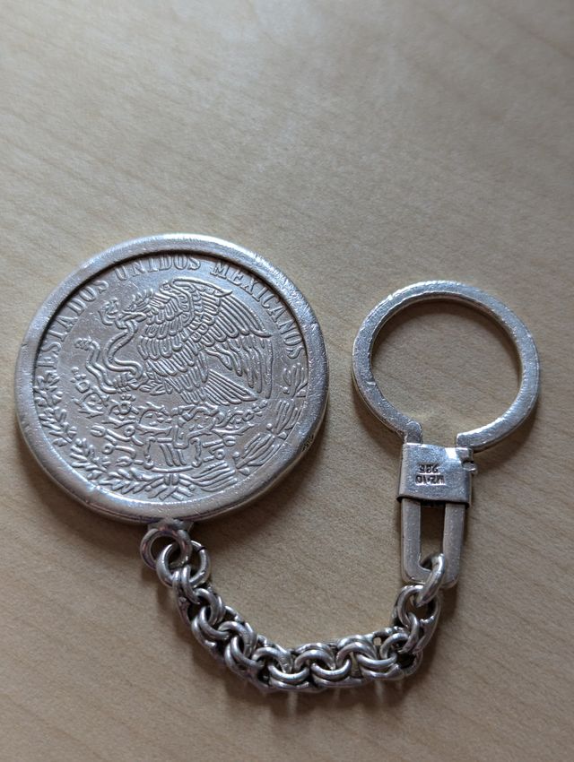 Llavero moneda 100 pesos mexicanos plata 1977