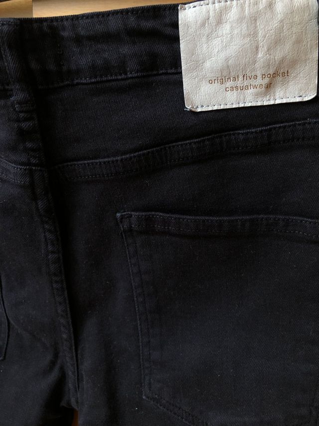 Pantalón 5 bolsillos niño, negro. 13-14 años