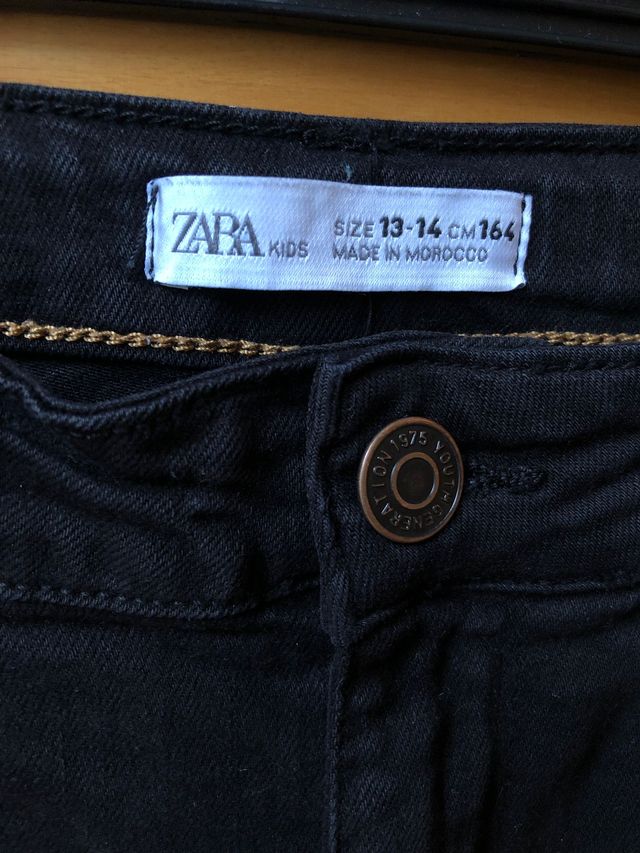 Pantalón 5 bolsillos niño, negro. 13-14 años