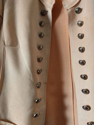 Chaqueta rosa palo corte militar