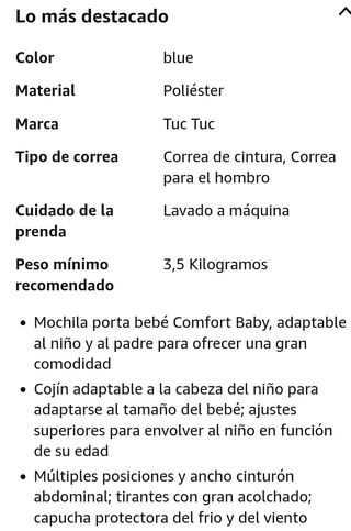 Mochila porta bebé Tuc Tuc Confort Baby 