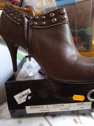 Botines mujer marrón 