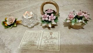 4 miniature fiori porcellana capodimonte 