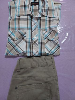 Pantalone e camicia beige 12-14