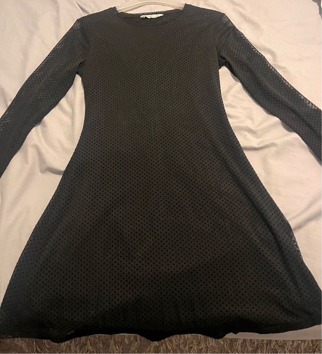 Vestido topitos negro M