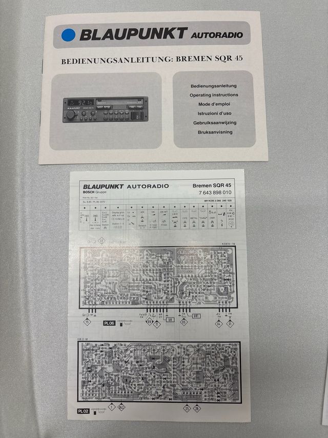 Manual Original Blaupunkt Bremen SQR 45
