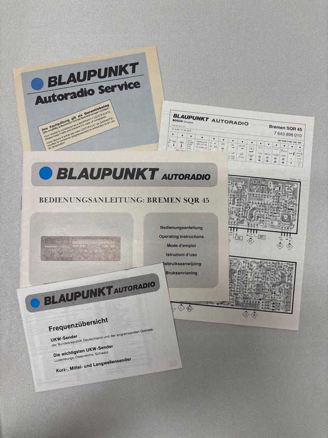 Manual Original Blaupunkt Bremen SQR 45