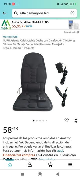 Asiento Masajeador y calefactor