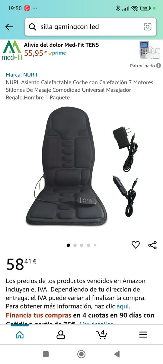 Asiento Masajeador y calefactor