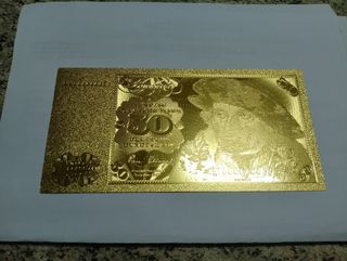 Billete dorado de 50 Markos