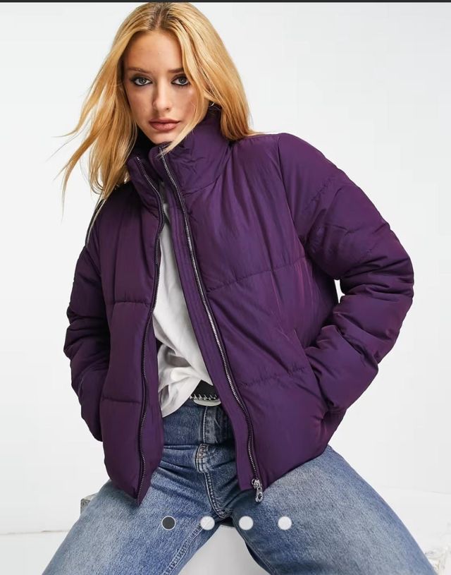 Chaqueta morada acolchada de Only