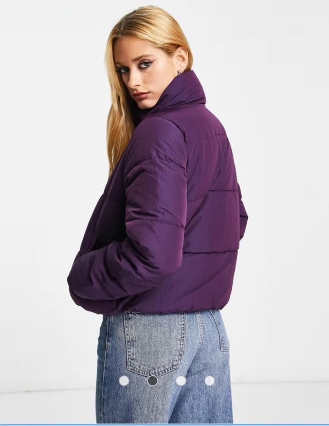 Chaqueta morada acolchada de Only