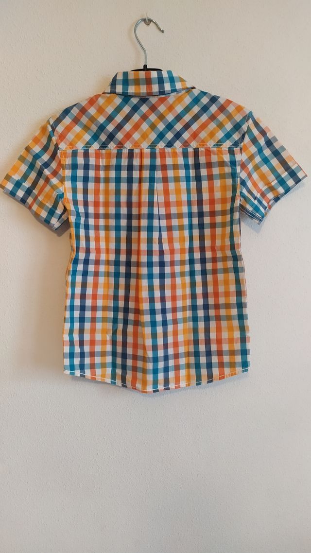 Camisa niño m/c cuadros colorida t122