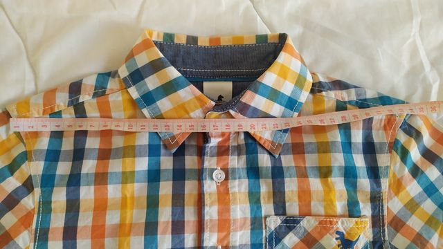 Camisa niño m/c cuadros colorida t122