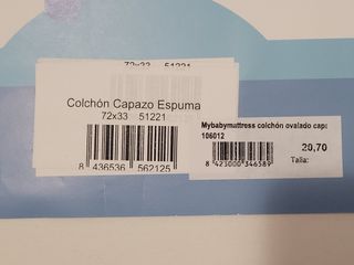 Lote 1 colchón capazo y 3 sabanas bebé 