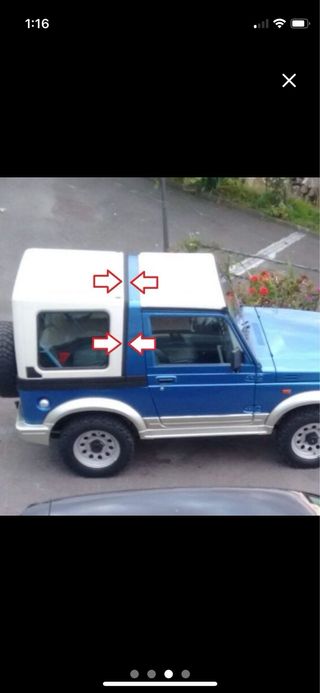 Goma trasera techo hart top suzuki samurai.