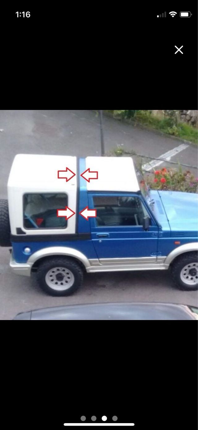 Goma trasera techo hart top suzuki samurai.