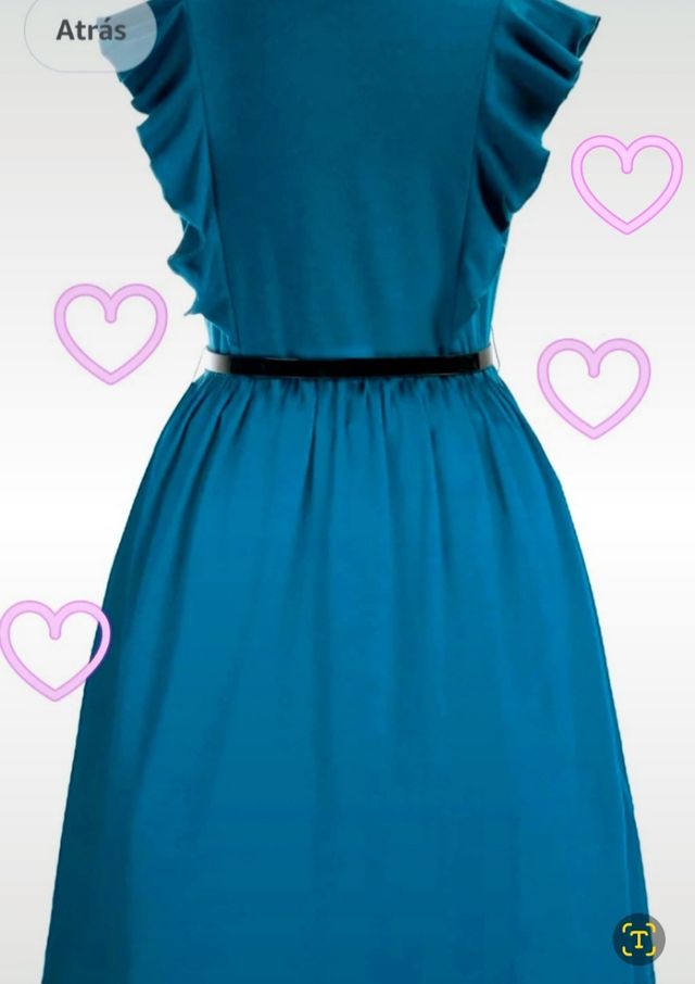 Vestido verde azul teal niña 12 a 14 años