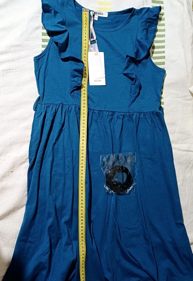 Vestido verde azul teal niña 12 a 14 años
