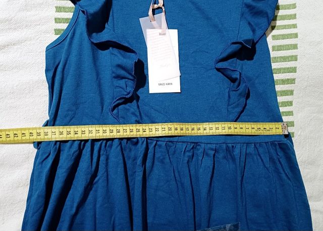 Vestido verde azul teal niña 12 a 14 años