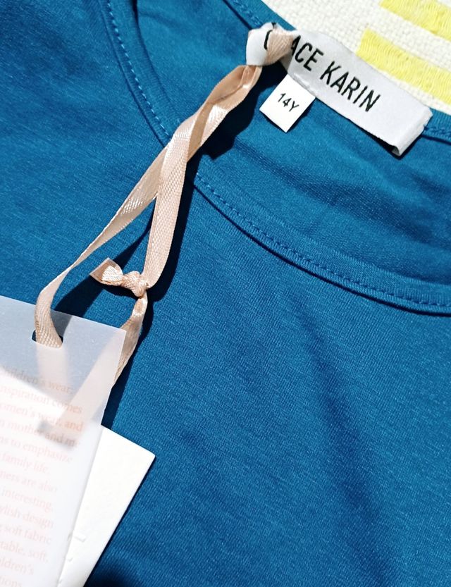 Vestido verde azul teal niña 12 a 14 años