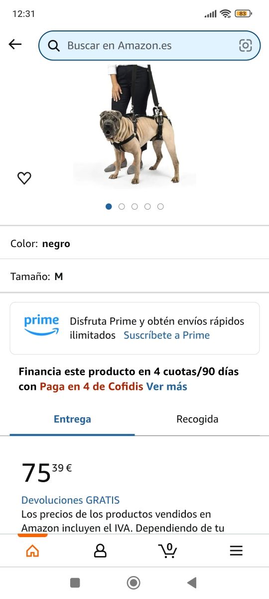 Arnés ayuda de perro