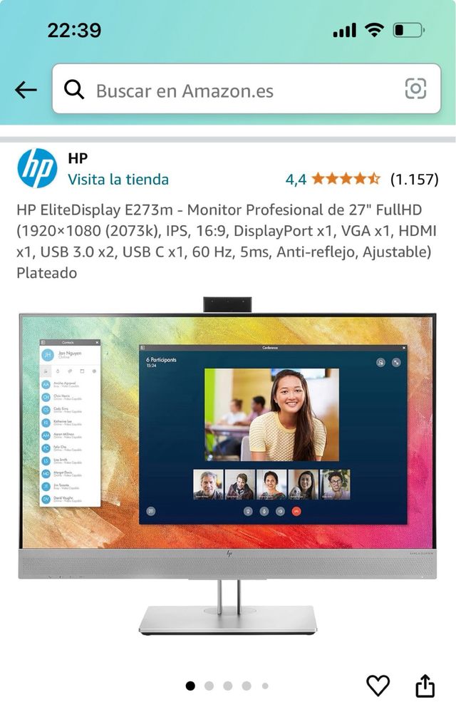 Monitor hp elitedisplay 27” e273m