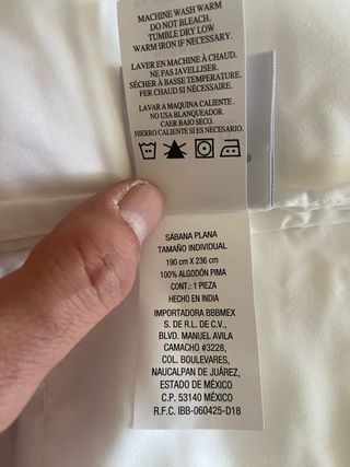 Lenzuolo letto singolo in puro cotone Wamsutta.