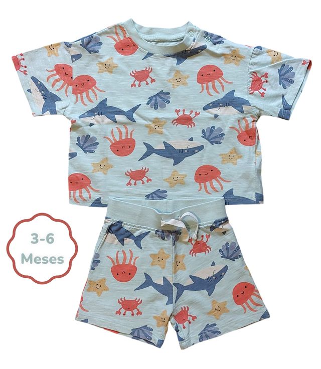 Conjunto T-shirt + Calções Animais do Mar Primark
