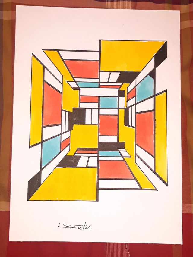 Lamina Pintura Geométrica Contemporânea (A4)