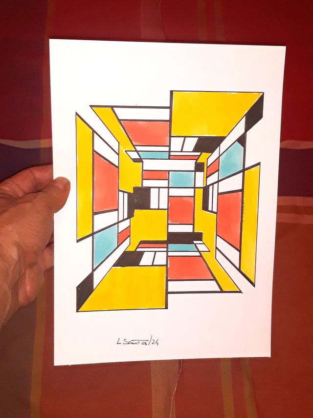 Lamina Pintura Geométrica Contemporânea (A4)