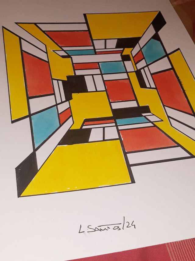 Lamina Pintura Geométrica Contemporânea (A4)