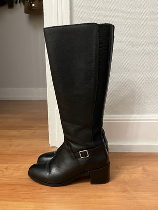 Botas altas de piel, color negro ANTEA.