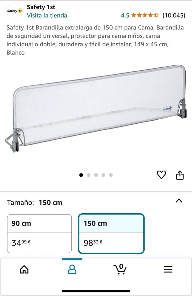 Barandilla cama niño