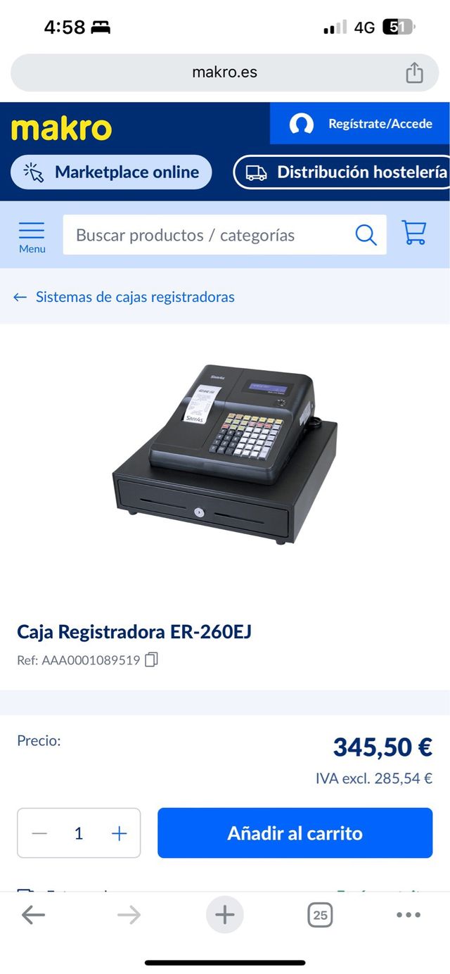 Caja registradora Sam4s Er-260EJ