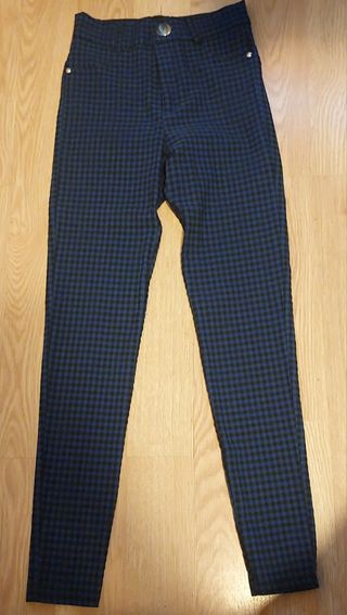Pantalón cuadrados azules y negros