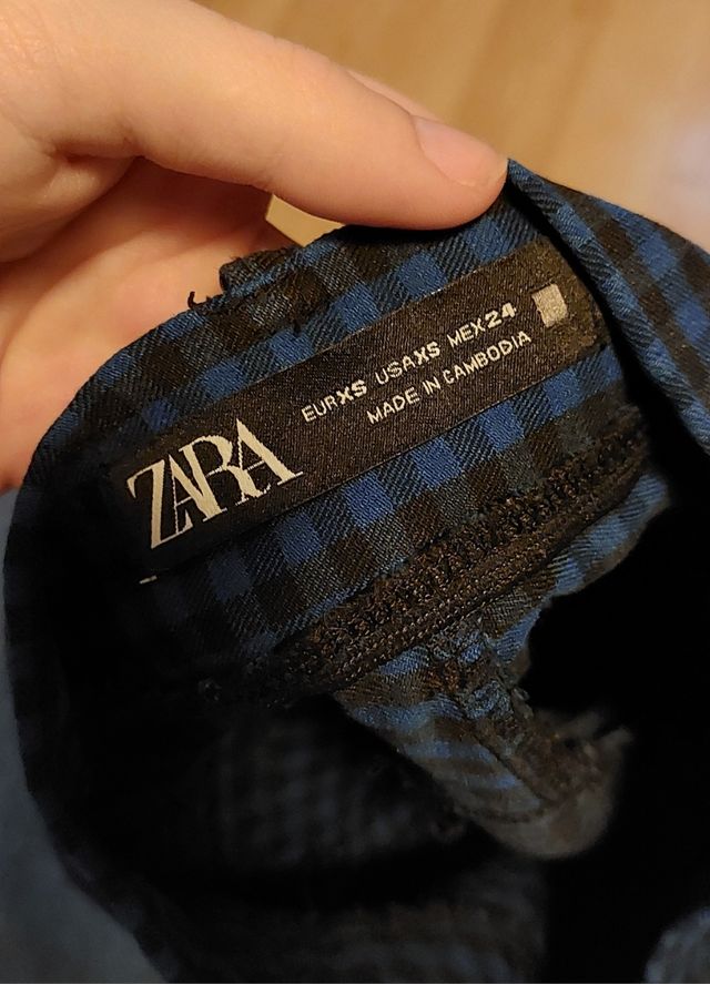 Pantalón cuadrados azules y negros