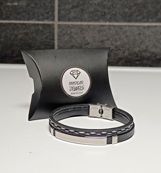Bracciale pelle acciaio