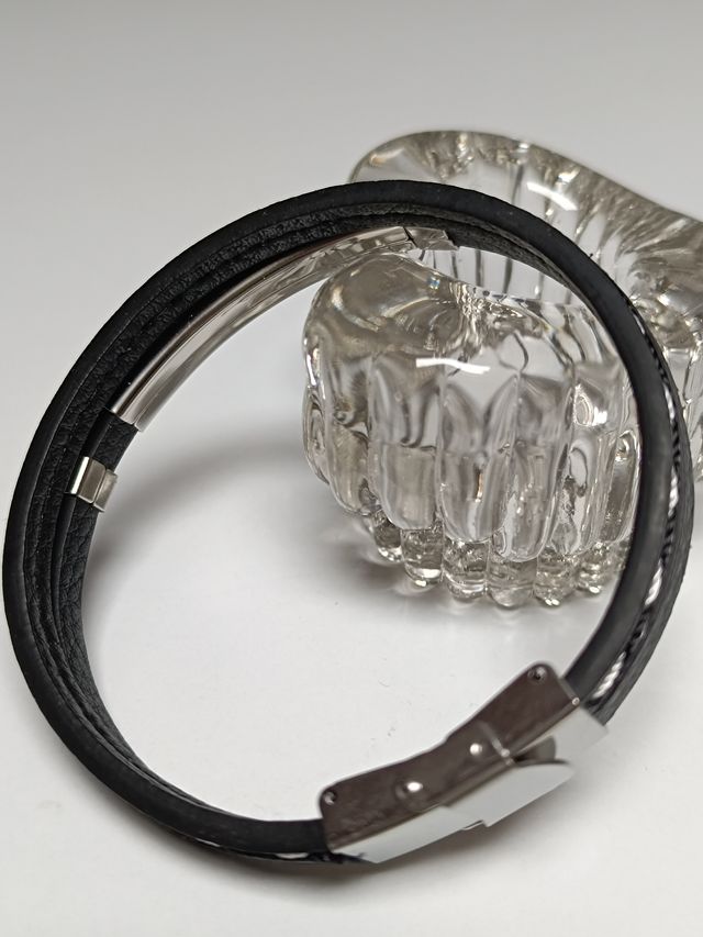 Bracciale pelle acciaio